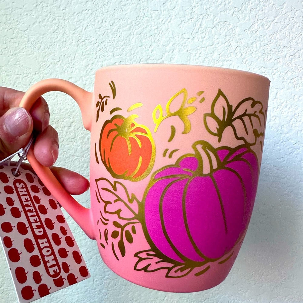 Fall Pumpkin Mug Cobwebs and Cauldron NEW